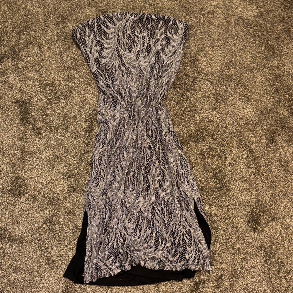 vintage sparkly lace strapless dress